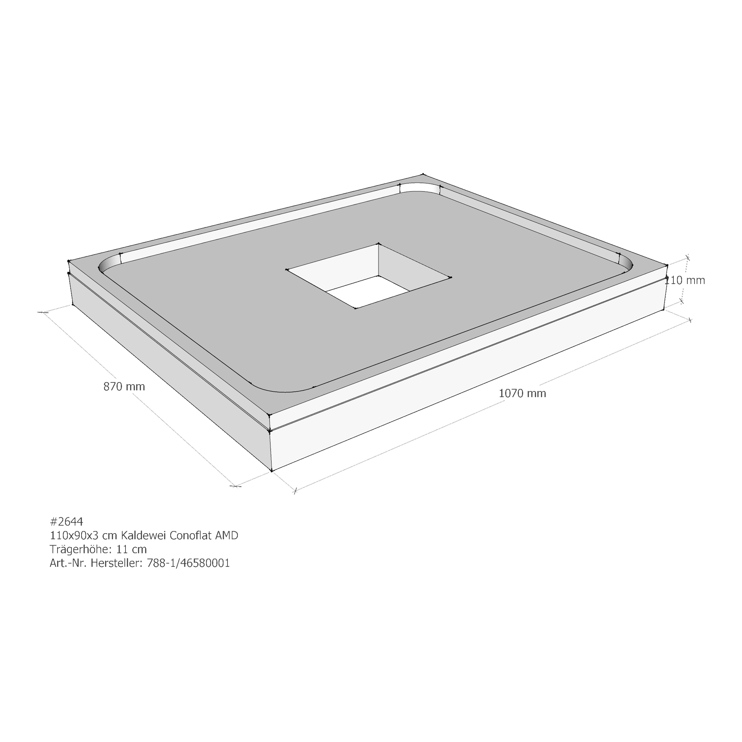 Duschwannenträger für Kaldewei Conoflat 110 × 90 × 2,3 cm Breite: 90 cm / Länge: 110 cm Duschwannenträger für Kaldewei Conoflat 110 × 90 × 2,3 cm Breite: 90 cm / Länge: 110 cm