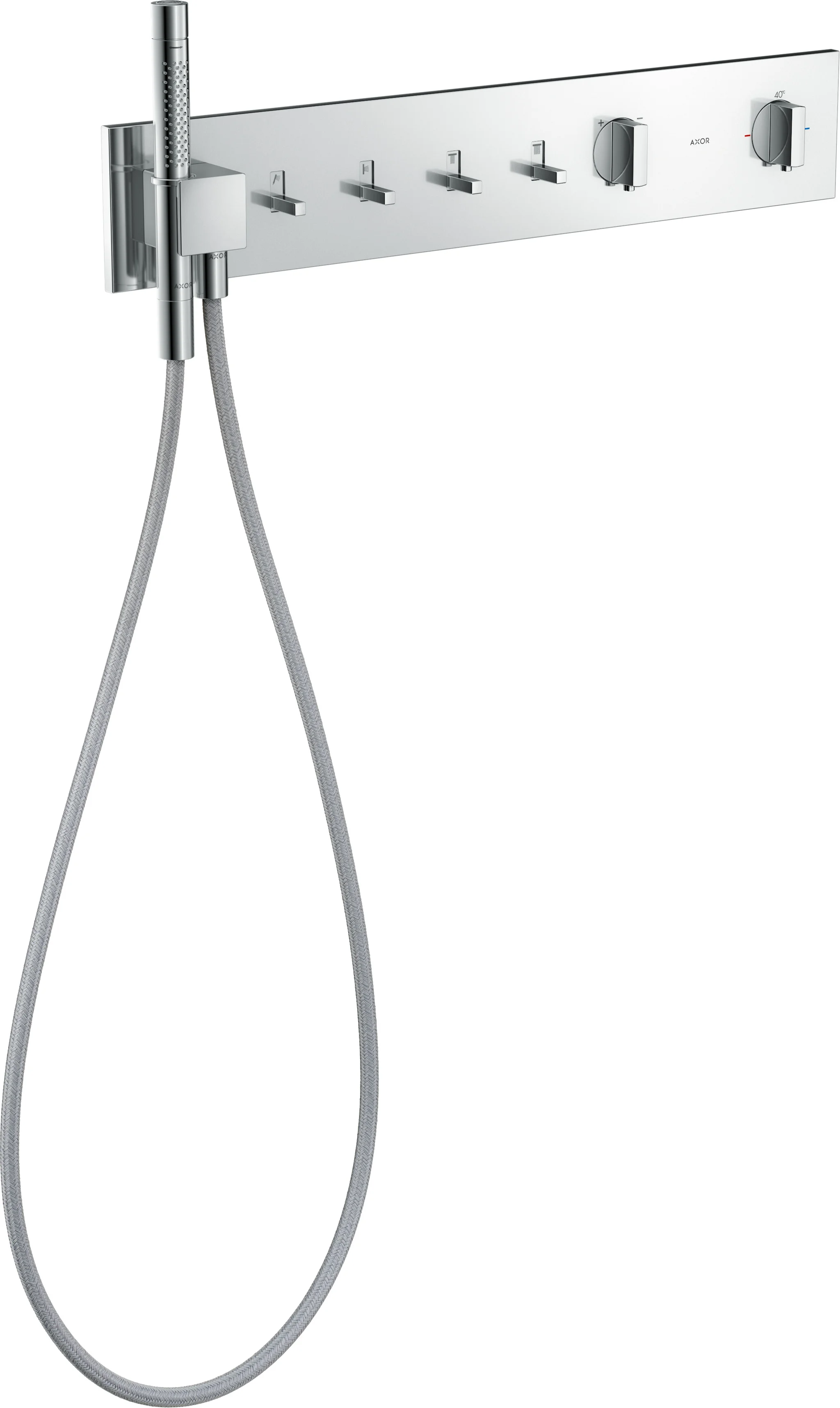 Hansgrohe AXOR ShowerComposition Thermostatmodul 12573XXX, Chrom, Unterputz, 4 Verbraucher, Schiebebetätigung, max. Durchfluss 34 l/min, min./max. Betriebsdruck 1/10 bar