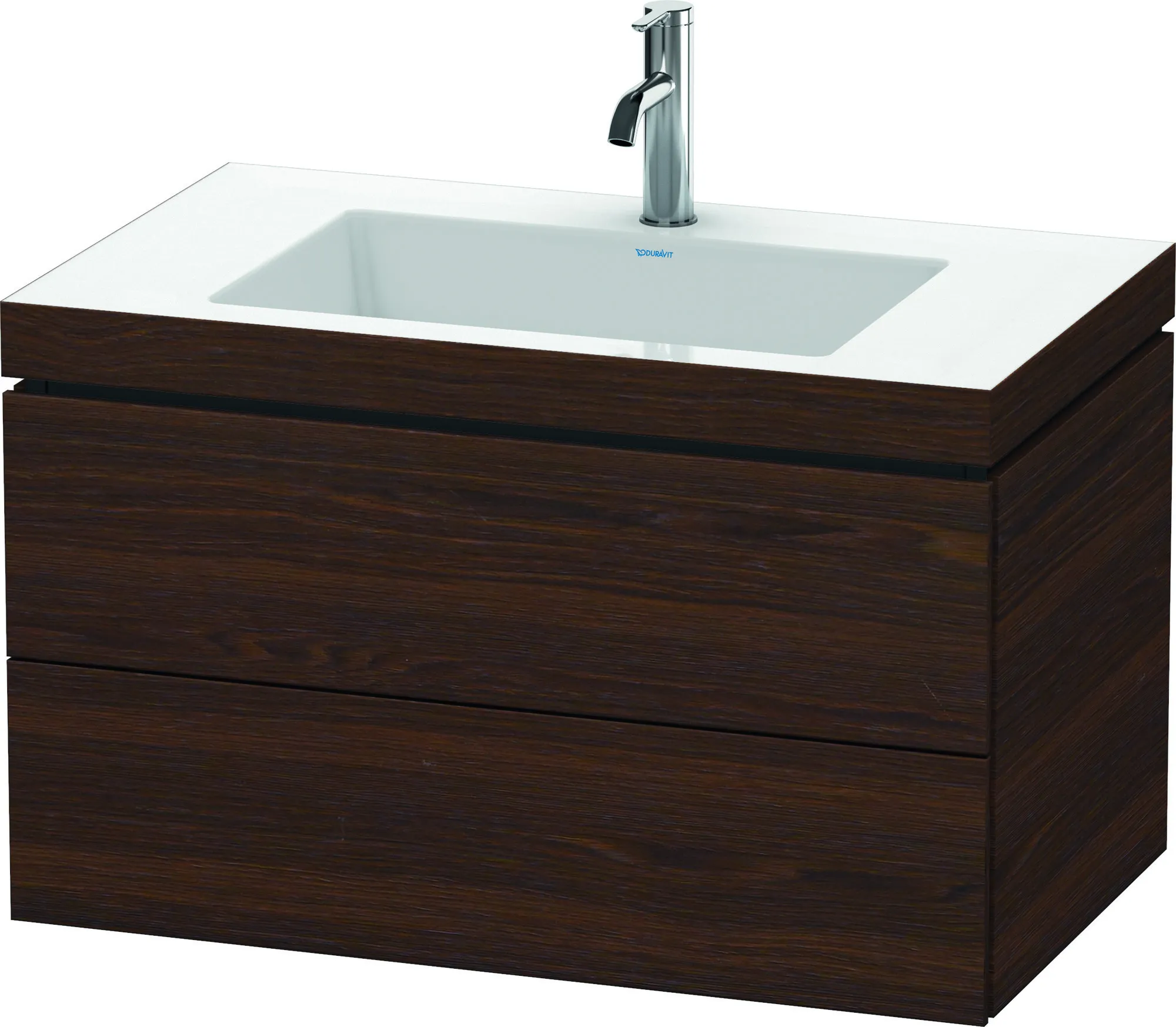 Duravit Möbelset c-shaped Set wandhängend wandhängend „L-Cube“ 80 × 50 × 48 cm Nussbaum gebürstet