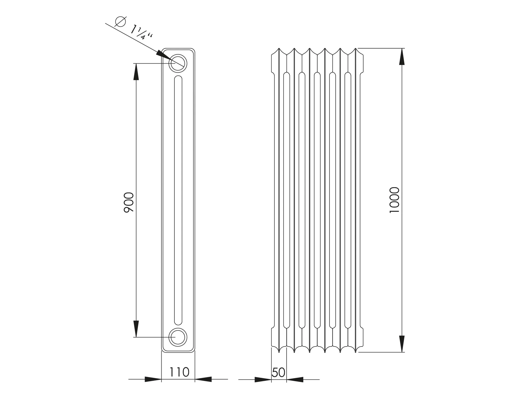 ASW Stahlradiator pulverbeschichtet 26 Glieder Nabenabstand 900 mm „HG-TEC“ 130 × 100 × 11 cm ASW Stahlradiator pulverbeschichtet 26 Glieder Nabenabstand 900 mm „HG-TEC“ 130 × 100 × 11 cm