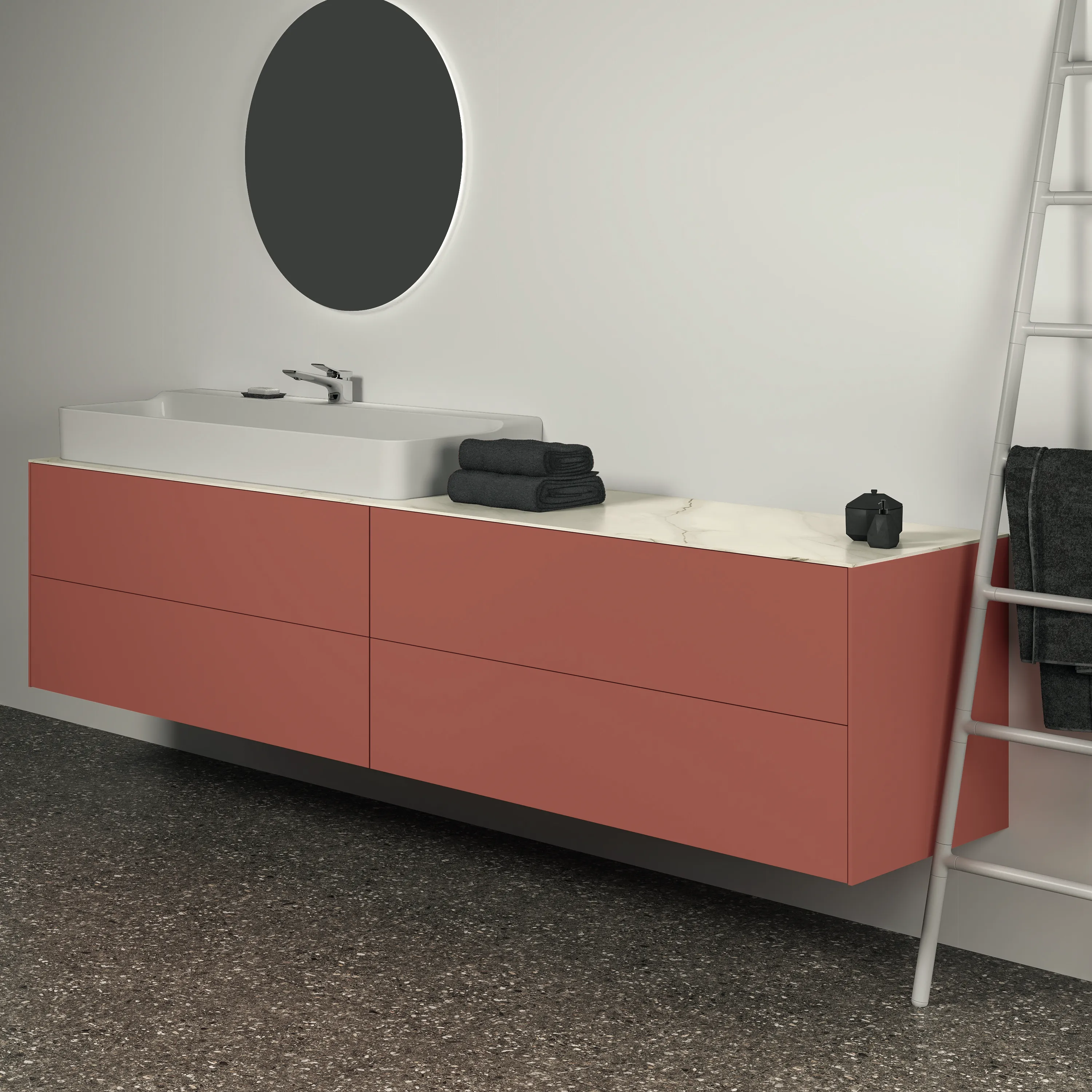 Ideal Standard Waschtischunterschrank Conca, 4 Auszüge, ohne Platte, 2385x505x540 mm, Sunset