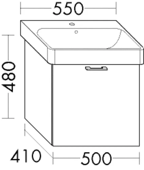 Burgbad Waschtischunterschrank Sys30, 410x500x480 mm, 1 Auszug, PG4