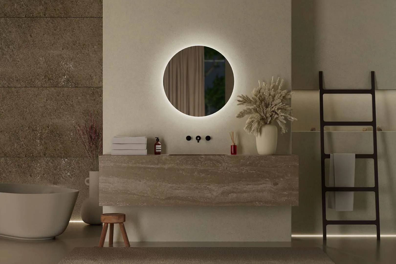 Schneider Lichtspiegel STYLE LED SLC1/SP 73/LED - Aufputzmontage, 4000K, IP44, 3600 Lumen, 35 Watt, 730 mm Durchmesser, Weiß