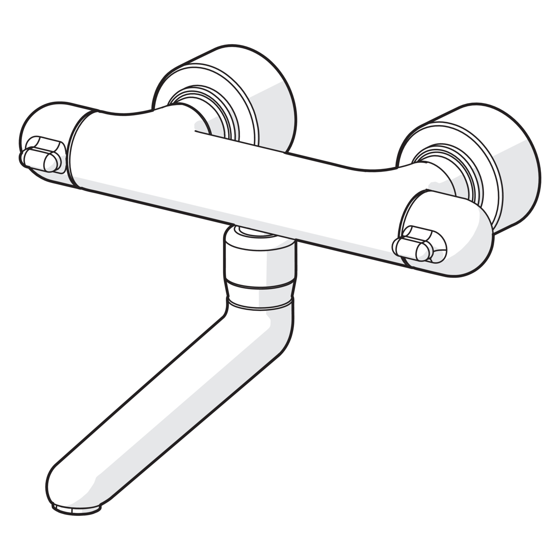 Zweihand-Waschtischarmatur „Medipro“ Ausladung 259 mm in Chrom Zweihand-Waschtischarmatur „Medipro“ Ausladung 259 mm in Chrom