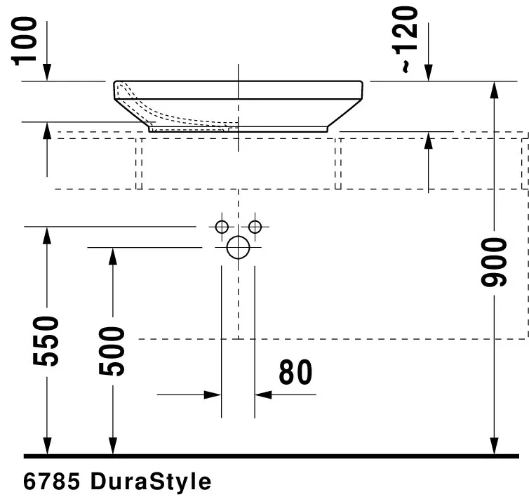 Aufsatzwaschtisch „DuraStyle“, ohne Überlauf