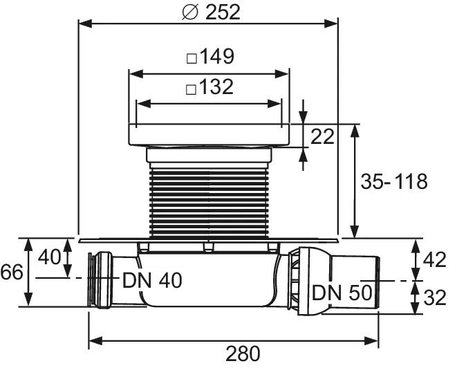 drainpoint S 116 Ablaufset superflach mit Seal System Universalflansch, befliesbare Fliesenmulde ″plate″ 150 mm