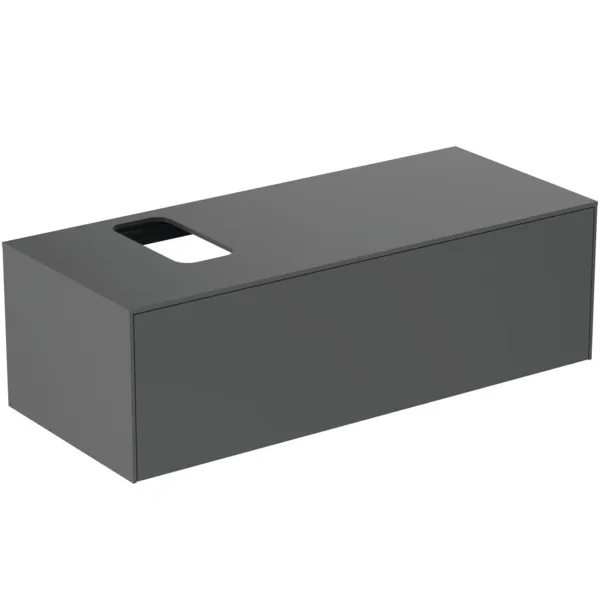 Ideal Standard Conca Waschtischunterschrank, Anthrazit matt, 1 Auszug, Push-Open mit Softclose, 1202x505x370 mm