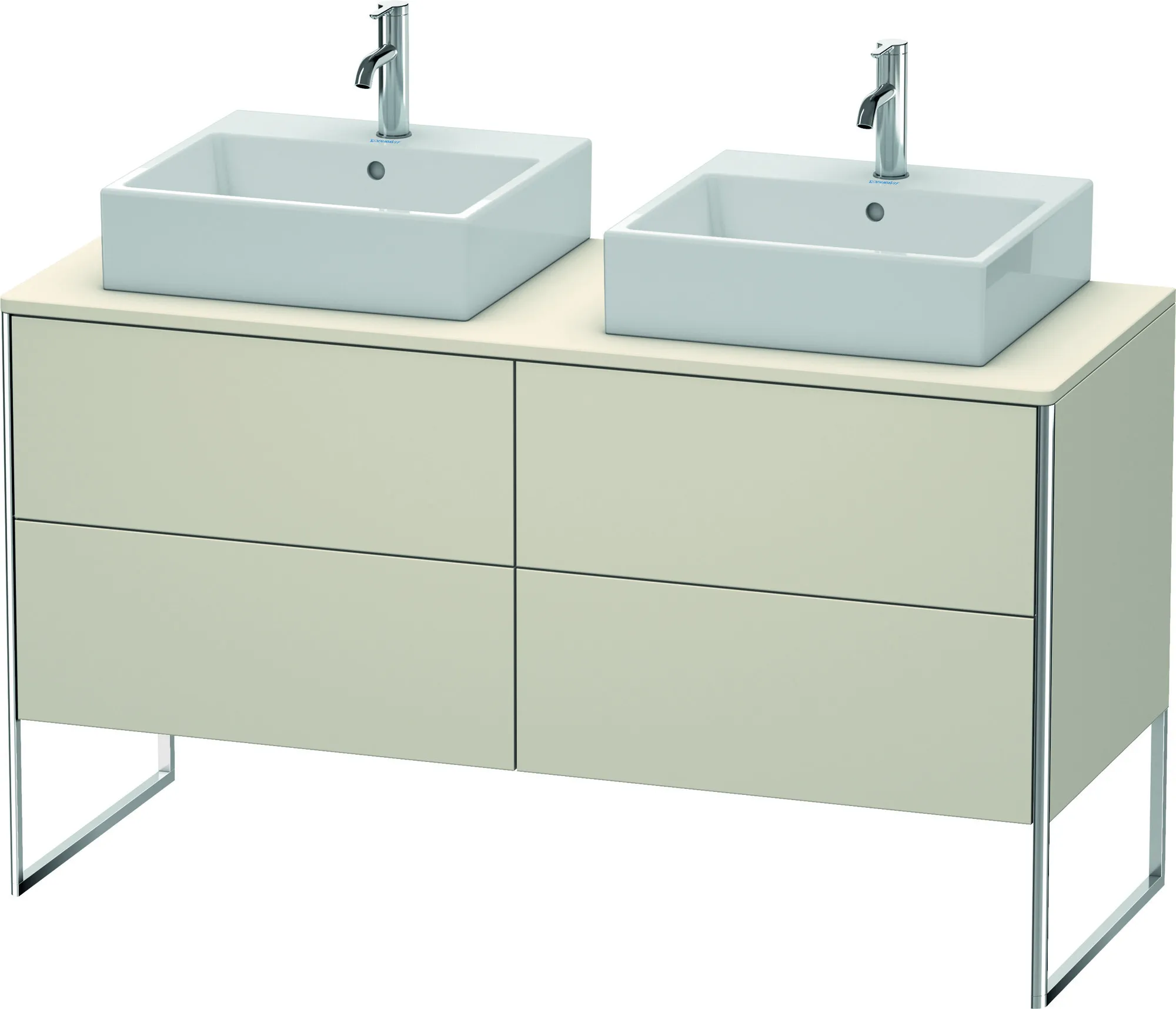 Duravit Waschtischunterschrank bodenstehend „XSquare“ 140 × 77,8 × 54,8 cm Taupe Matt Duravit Waschtischunterschrank bodenstehend „XSquare“ 140 × 77,8 × 54,8 cm Taupe Matt