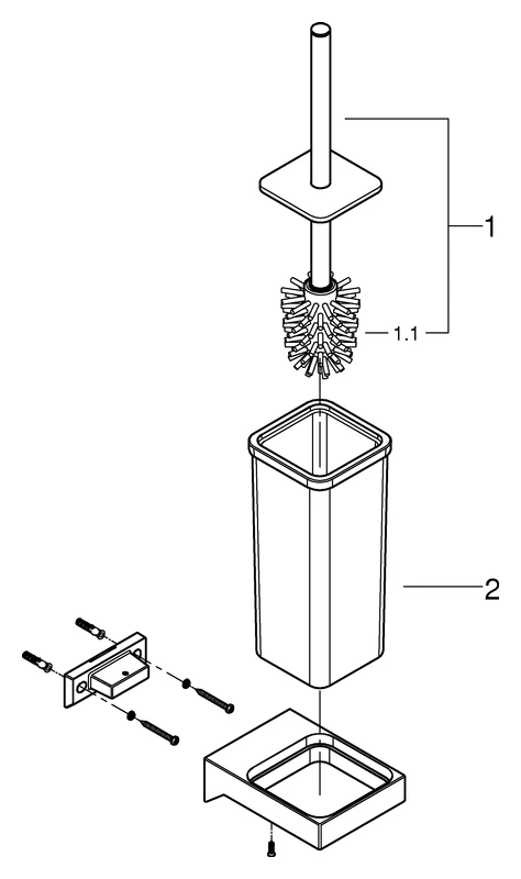 Toilettenbürstengarnitur Selection Cube 40857, Wandmontage Toilettenbürstengarnitur Selection Cube 40857, Wandmontage