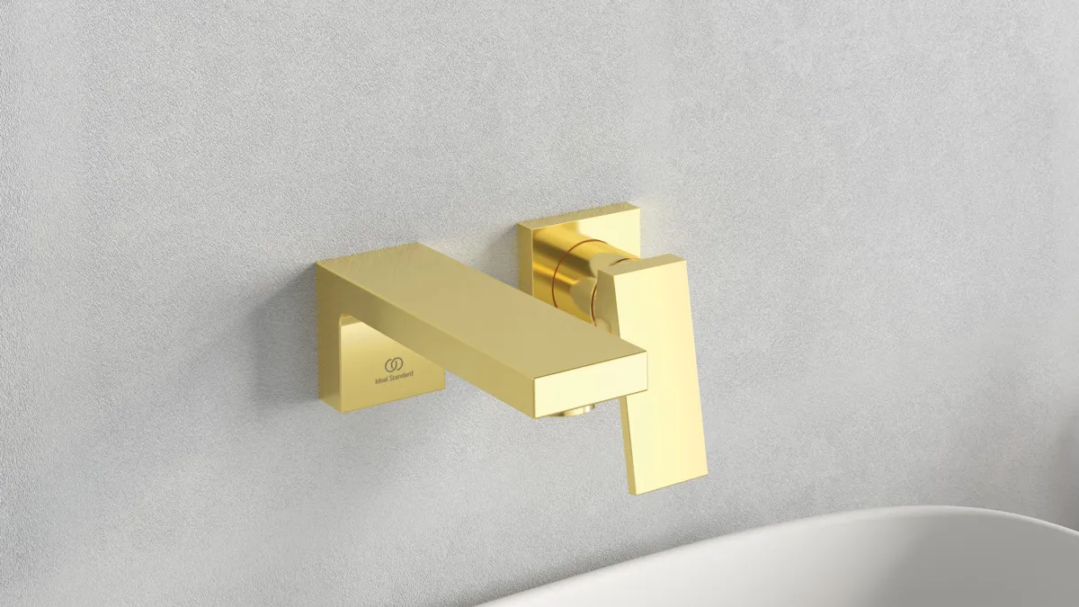 Ideal Standard Wand-Waschischarmatur Extra Ausladung 160mm Brushed Gold Ideal Standard Wand-Waschischarmatur Extra Ausladung 160mm Brushed Gold