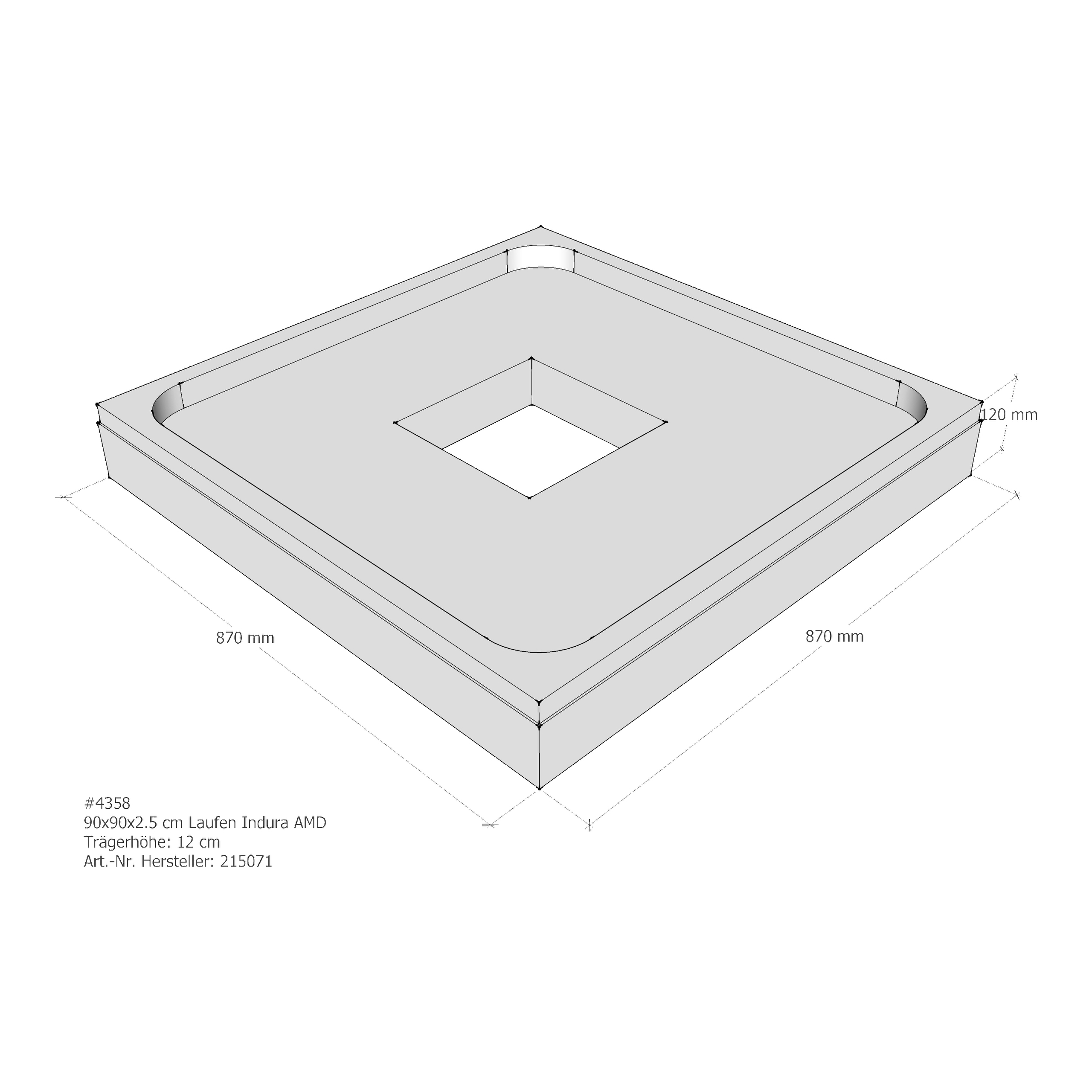 Duschwannenträger für Laufen Indura 90 × 90 × 2,5 cm Duschwannenträger für Laufen Indura 90 × 90 × 2,5 cm