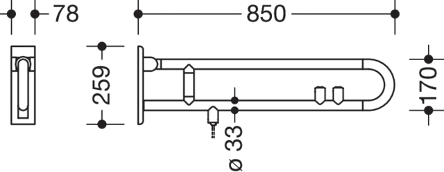 HEWI Stützklappgriff „Serie 801“ HEWI Stützklappgriff „Serie 801“