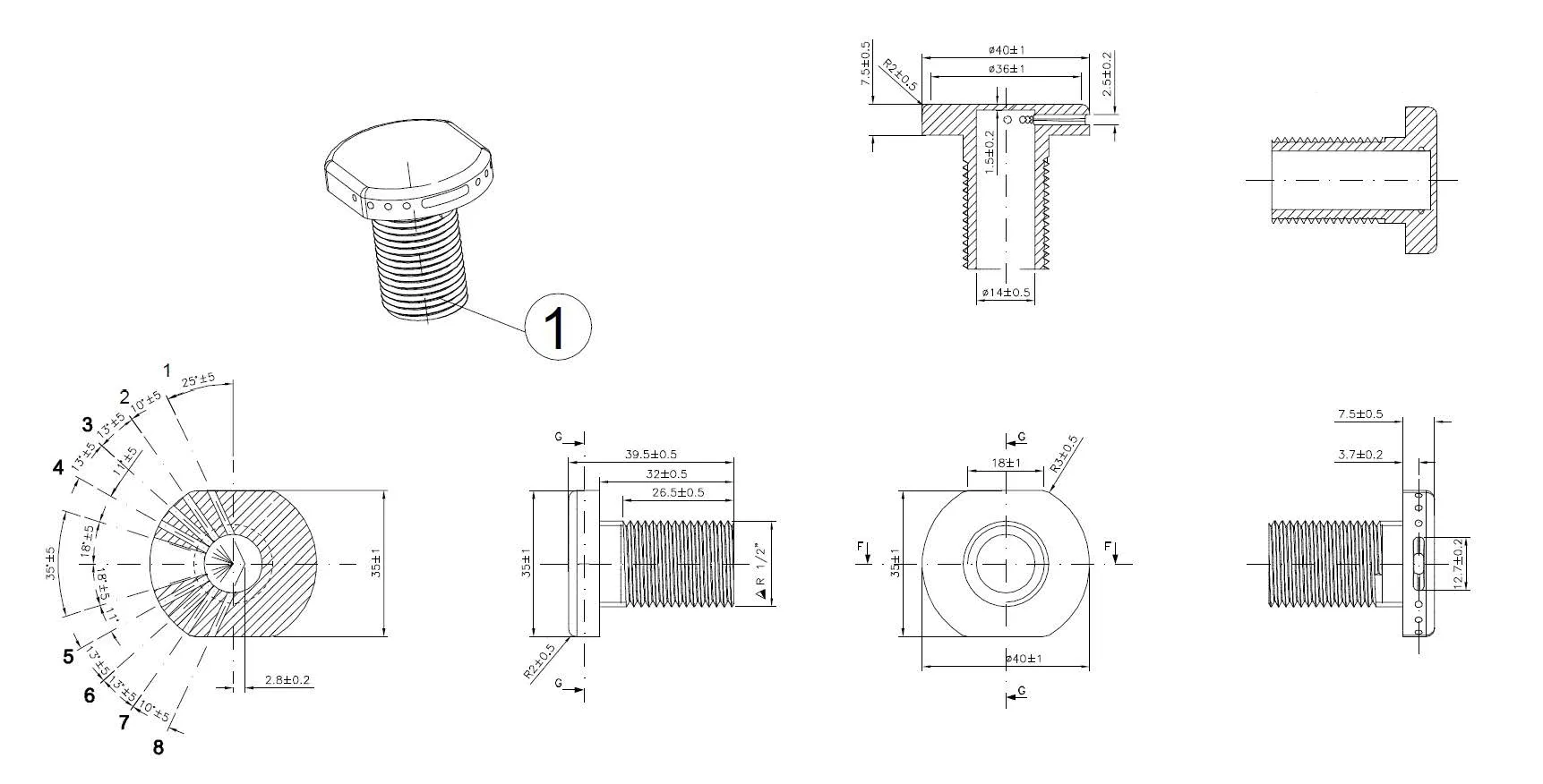 VitrA Ersatzteil Spüldüsen-Set zu Urinal #5461