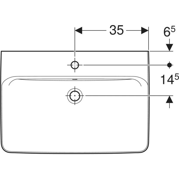 Aufsatzwaschtisch „Renova Plan“, rechteckig 70 × 48 cm in weiß alpin Aufsatzwaschtisch „Renova Plan“, rechteckig 70 × 48 cm in weiß alpin