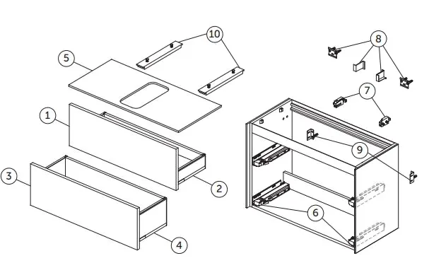 Ideal Standard Waschtischunterschrank „Conca“ 80,2 × 55 × 37,3 cm Anthrazit matt lackiert Ideal Standard Waschtischunterschrank „Conca“ 80,2 × 55 × 37,3 cm Anthrazit matt lackiert