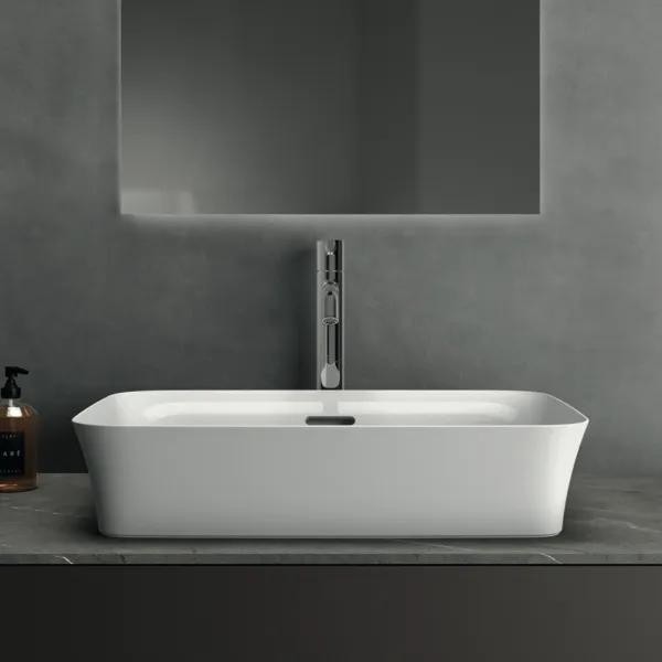 Waschbecken „Ipalyss“ 55 × 38 × 14,5 cm in Weiß Waschbecken „Ipalyss“ 55 × 38 × 14,5 cm in Weiß