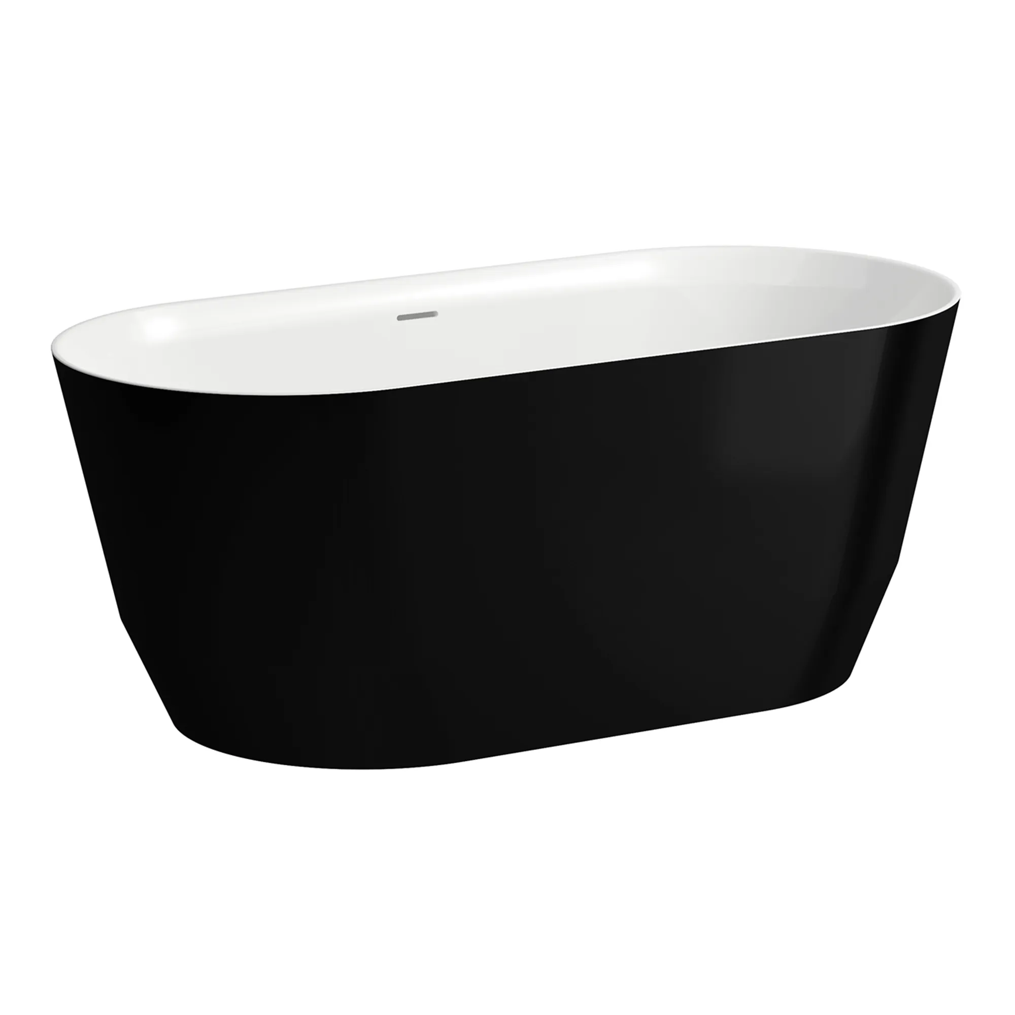 Laufen Badewanne „PRO“ freistehend 150 × 70 cm in Schwarz / Weiß