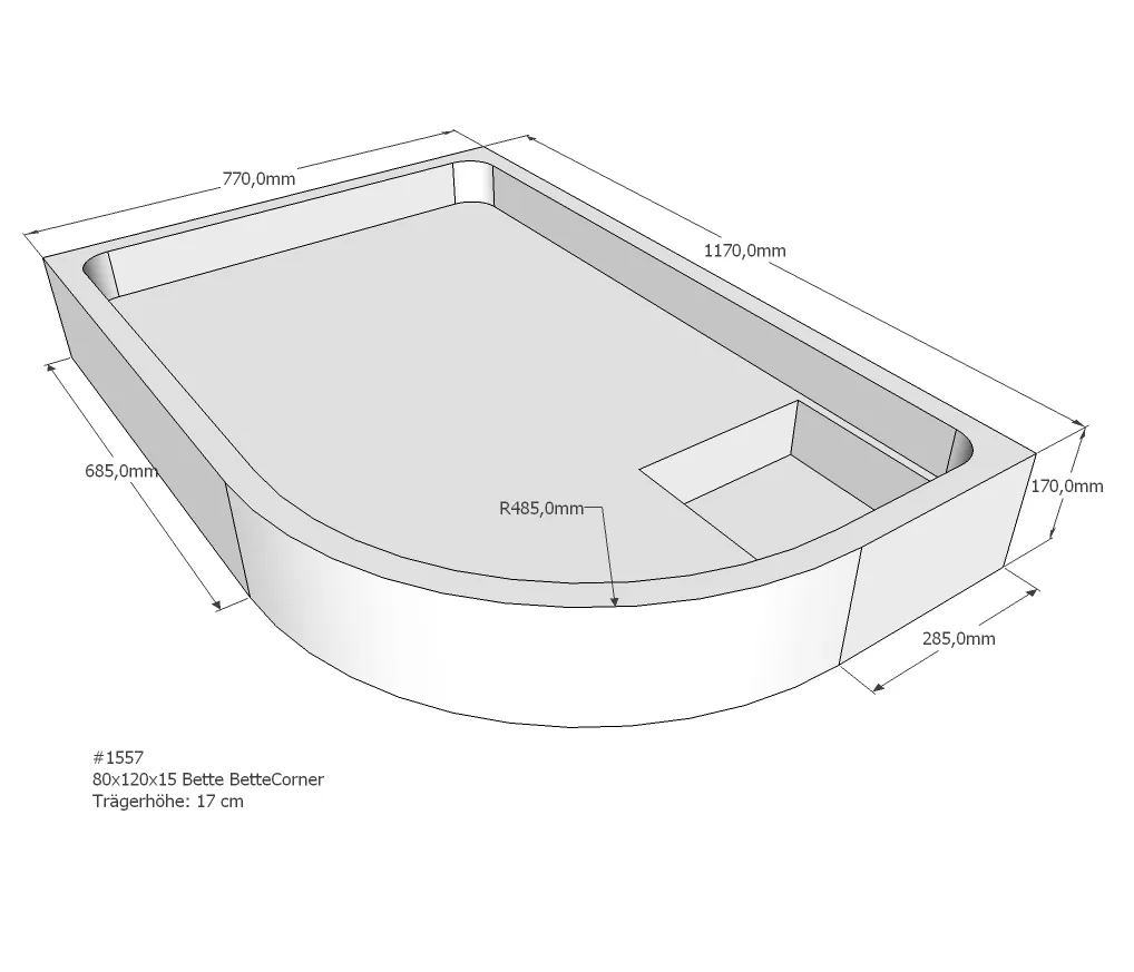 Duschwannenträger passend für Bette 150 × 90 × 2,5 cm Duschwannenträger passend für Bette 150 × 90 × 2,5 cm