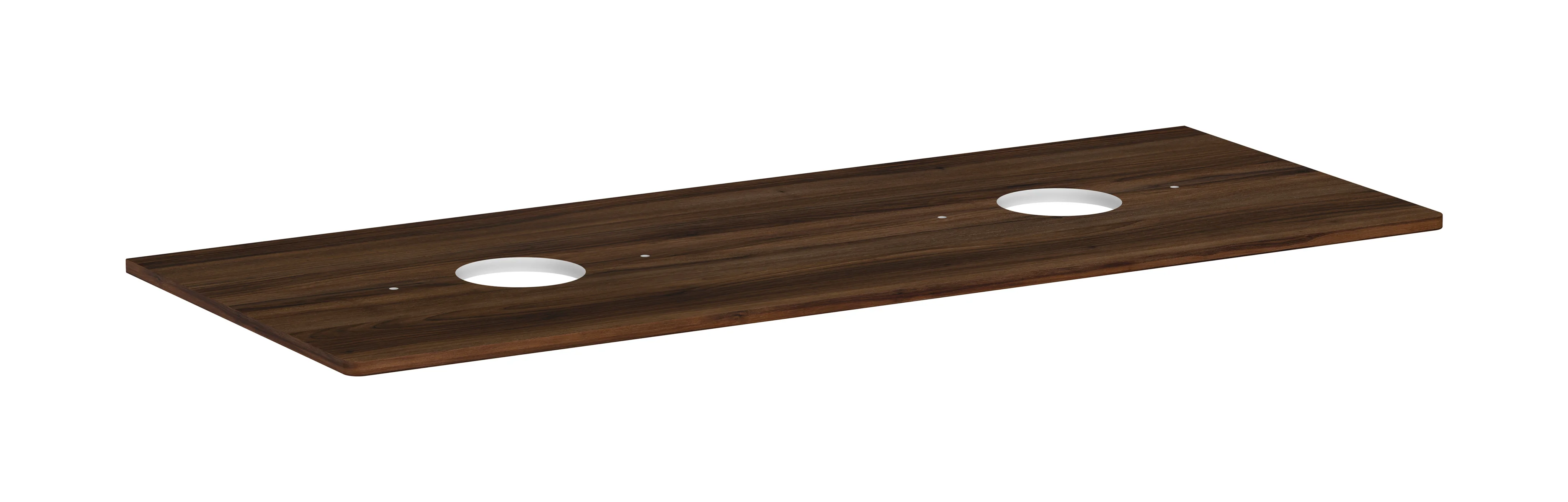 Hansgrohe Xelu Q Konsole, Nussbaum Dunkel, 1360x540 mm, 2 mittige Ausschnitte für Aufsatzwaschtisch ohne Hahnloch Hansgrohe Xelu Q Konsole, Nussbaum Dunkel, 1360x540 mm, 2 mittige Ausschnitte für Aufsatzwaschtisch ohne Hahnloch