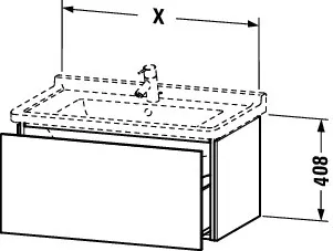 Duravit Waschtischunterschrank wandhängend „L-Cube“ 67 × 40,8 × 46,9 cm in Betongrau Matt