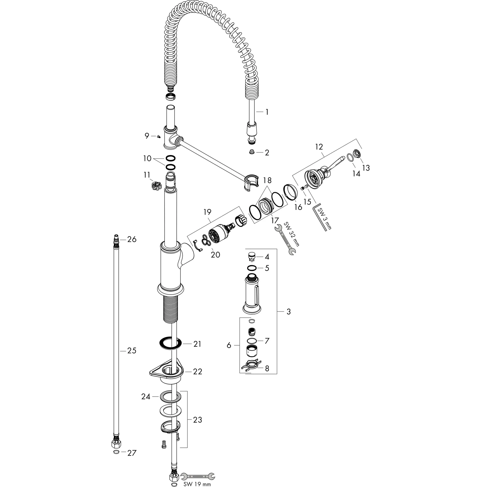 Spültischmischer Axor Montreux Semi-Pro chrom Spültischmischer Axor Montreux Semi-Pro chrom