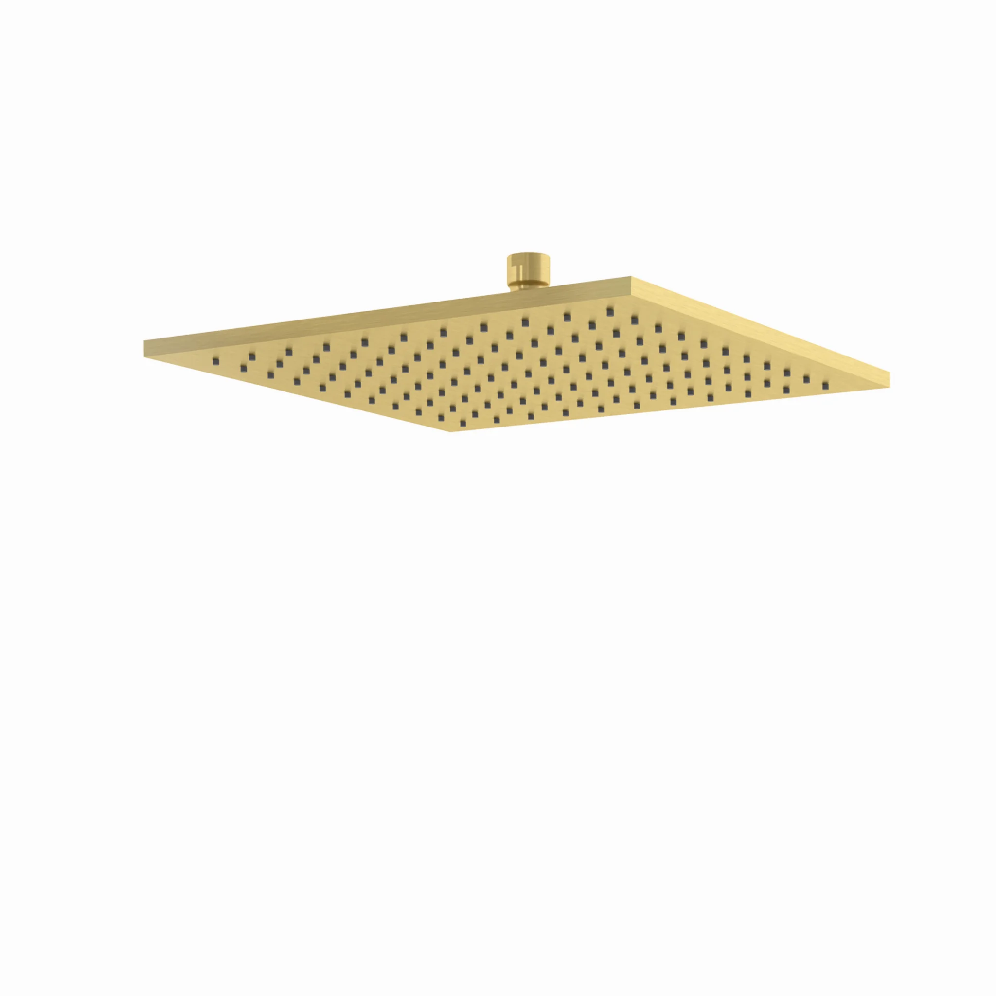 Kludi A-QA Tellerkopfbrause eckig, 300 mm, Brushed Gold – hochwertige Kopfbrause mit Kugelgelenk und Kalkschnellreinigung für Ihr Bad