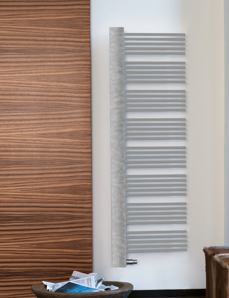 Zehnder Design-Elektroheizkörper „Yucca Cover“ mit Heizstab RACY 58,2 × 177,6 cm in Telegrey 2 (RAL 7046)