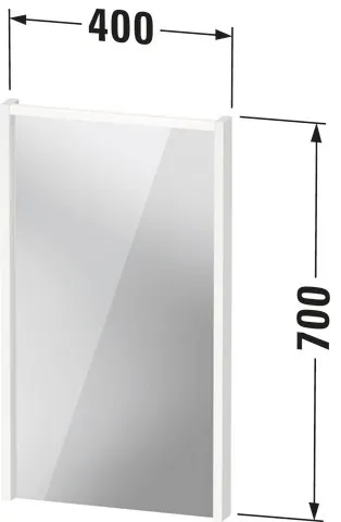 Duravit Spiegel mit LED-Beleuchtung „D-Code“ 40 × 70 cm in Weiß Hochglanz