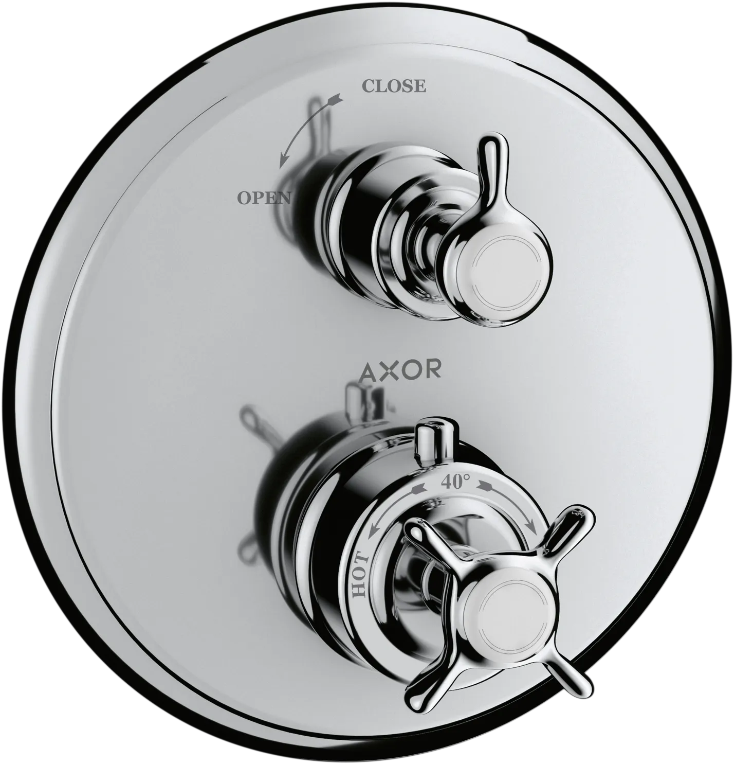 Hansgrohe AXOR Montreux Thermostat Unterputz mit Kreuzgriff und Absperrventil, Chrom Hansgrohe AXOR Montreux Thermostat Unterputz mit Kreuzgriff und Absperrventil, Chrom