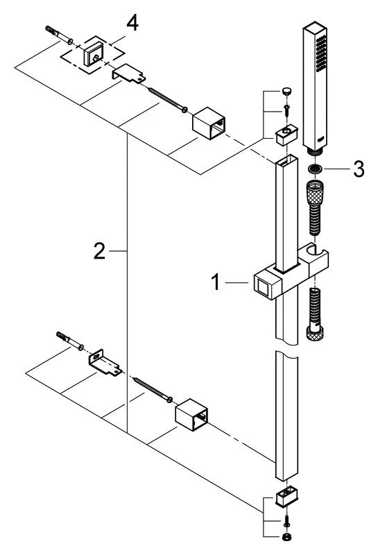 Grohe Euphoria Cube Stick, Brausestangenset 1 Strahlart, chrom Grohe Euphoria Cube Stick, Brausestangenset 1 Strahlart, chrom