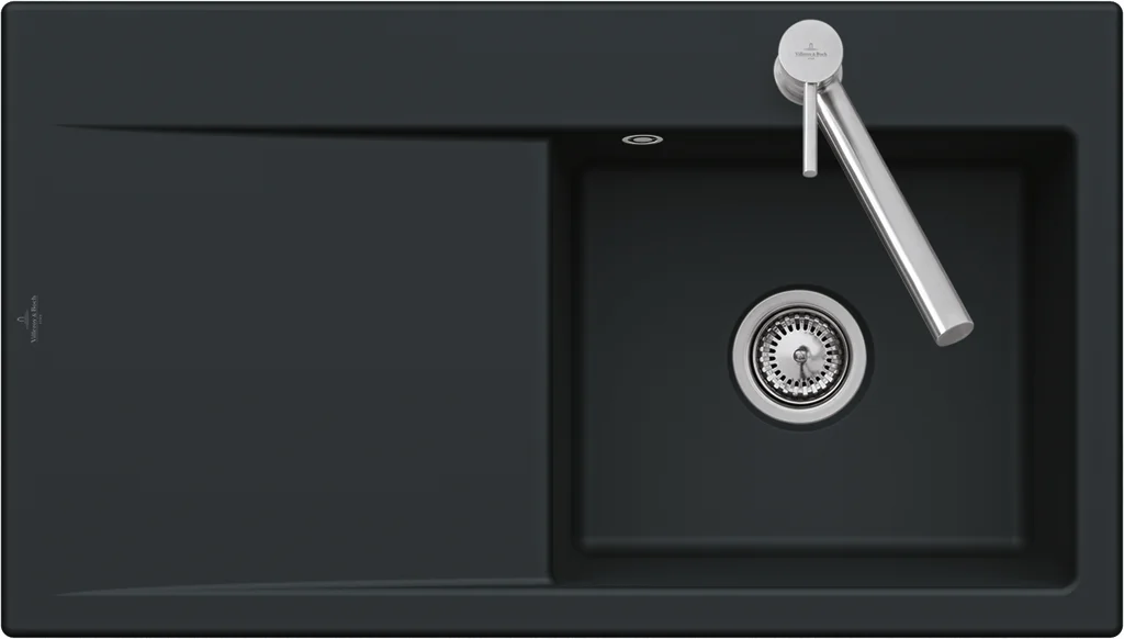 Villeroy & Boch Subway Style 45 Flat 33470F, flächenbündige Spüle, 900x510 mm, Pure Black