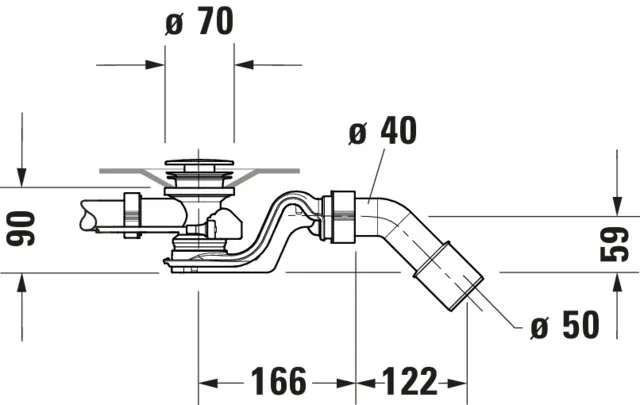 Duravit Ab- und Überlaufgarnitur für Badewannen Modell 792208 Duravit Ab- und Überlaufgarnitur für Badewannen Modell 792208