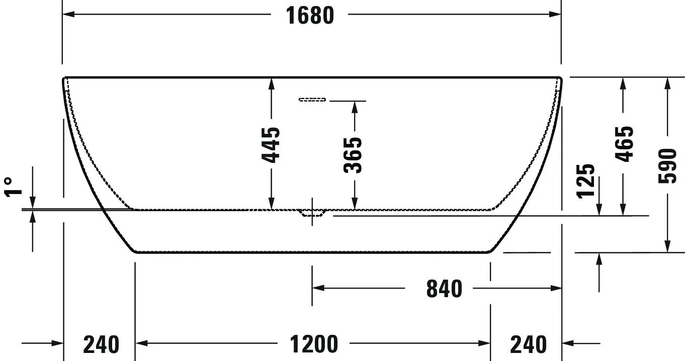 Duravit Badewanne „DuraKanto“ freistehend oval 170 × 80 cm