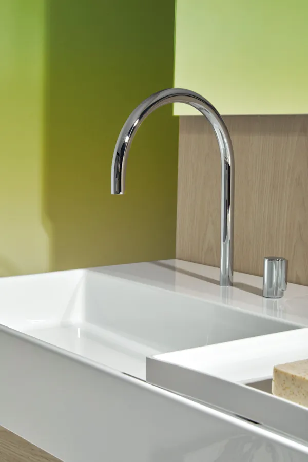 Waschbecken „Solos“ 121,5 × 51,5 × 12,5 cm, Hahnlochposition links in Weiß Waschbecken „Solos“ 121,5 × 51,5 × 12,5 cm, Hahnlochposition links in Weiß