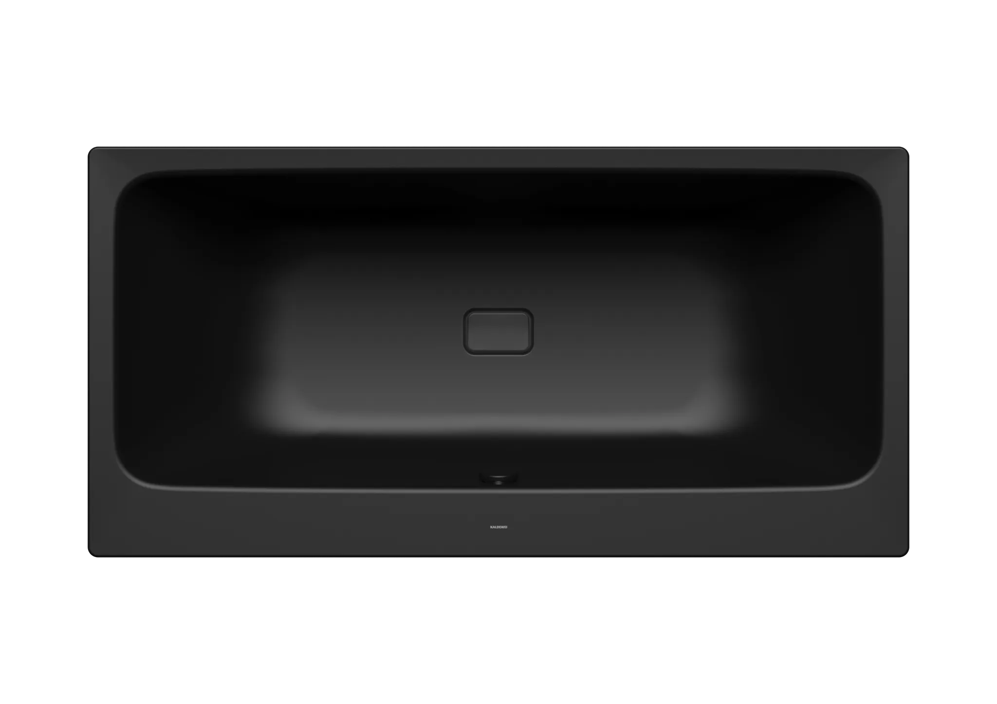 Kaldewei Badewanne „Asymmetric Duo“ rechteck 170 × 80 cm, ohne Grifflochbohrungen mit gegenüberliegender Überlaufbohrung, in schwarz matt