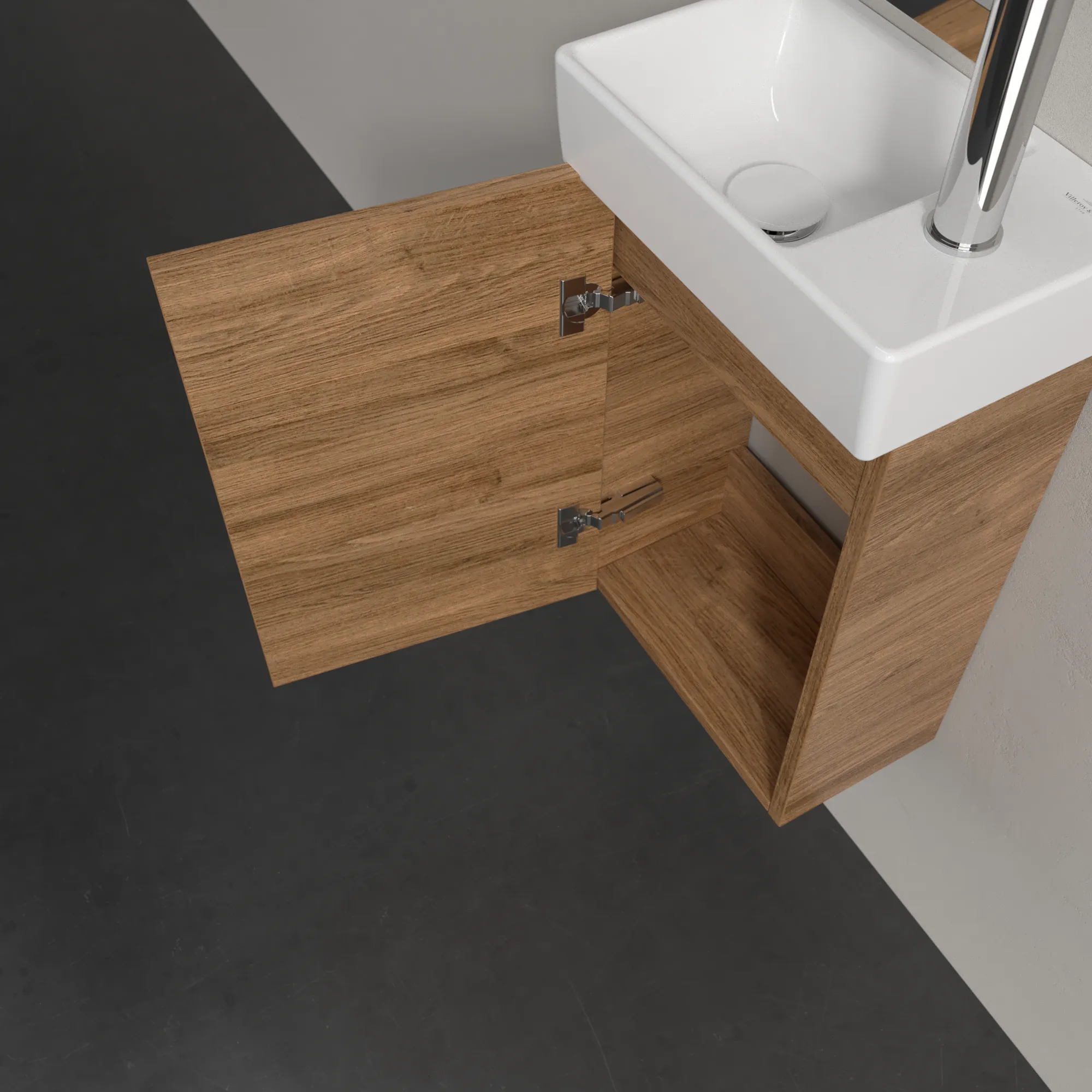 Villeroy & Boch Waschtischunterschrank mit Tür „Avento“ für Schrankwaschtisch 340 × 514 × 202 mm Kansas Oak, Anschlag links, Soft Closing, 1 Tür Villeroy & Boch Waschtischunterschrank mit Tür „Avento“ für Schrankwaschtisch 340 × 514 × 202 mm Kansas Oak, Anschlag links, Soft Closing, 1 Tür