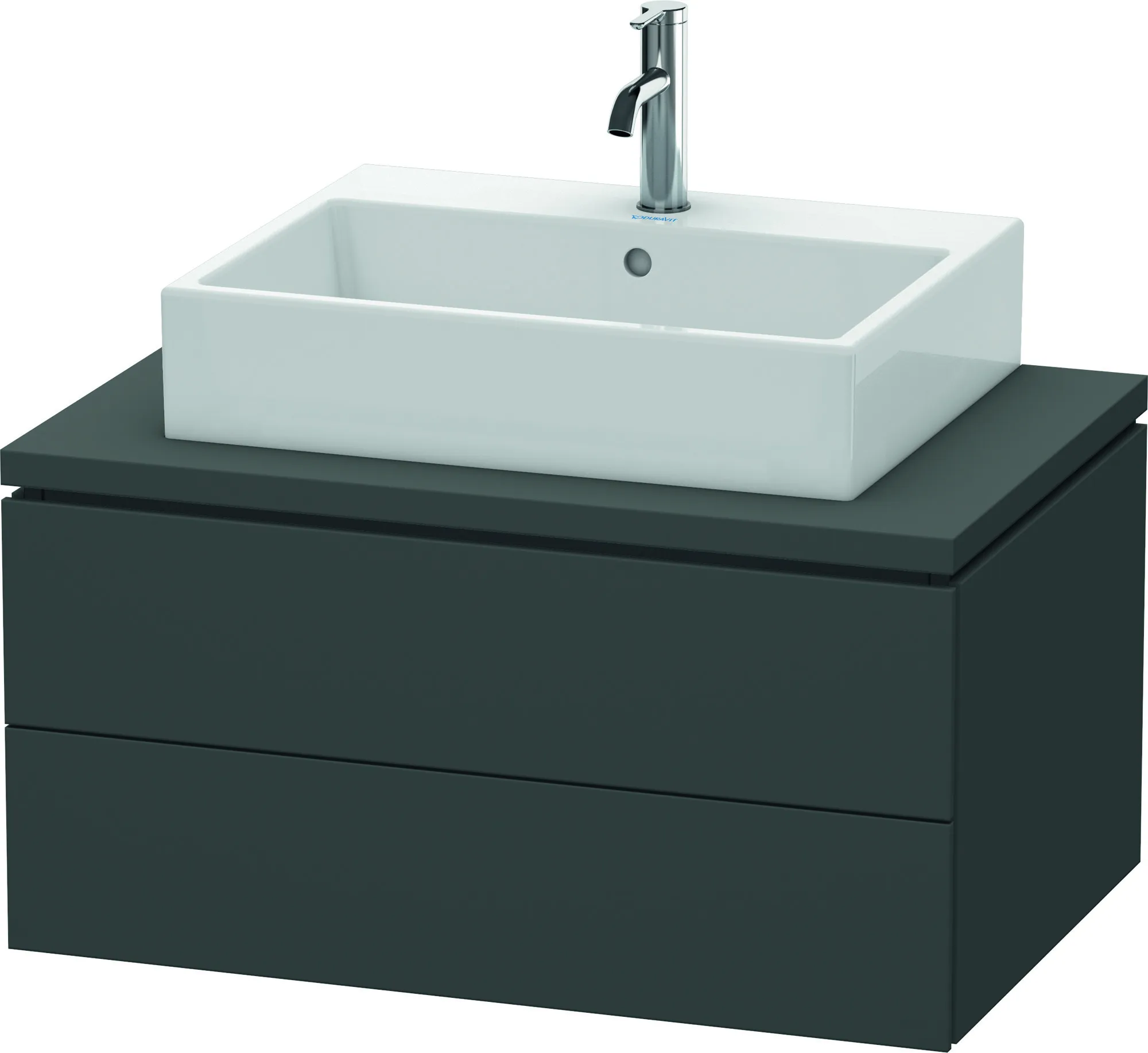 Duravit Waschtischunterschrank wandhängend „L-Cube“ 82 × 40 × 54,7 cm Graphit Matt