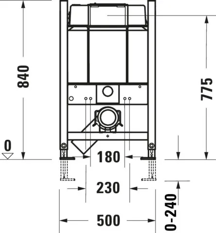 Duravit Vorwand-/Einbauelement für Toilette Installationselement Trockenbau für WC „DuraSystemInstallationselemente“ 84 × 50 cm in