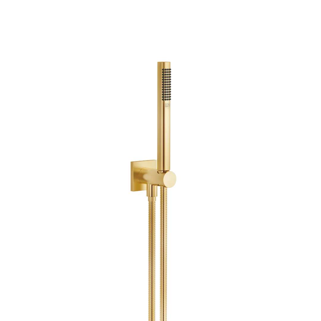 Dornbracht Schlauchbrausegarnitur SERIENSPEZIFISCH Gold gebürstet PVD, Durchfluss max. 6,8 l/min, mit Antikalk-System, Brauseabgang 3/8", Metallschlauch 1250 mm, Rosette 60 x 60 mm, Anschluss 1/2" Dornbracht Schlauchbrausegarnitur SERIENSPEZIFISCH Gold gebürstet PVD, Durchfluss max. 6,8 l/min, mit Antikalk-System, Brauseabgang 3/8", Metallschlauch 1250 mm, Rosette 60 x 60 mm, Anschluss 1/2"