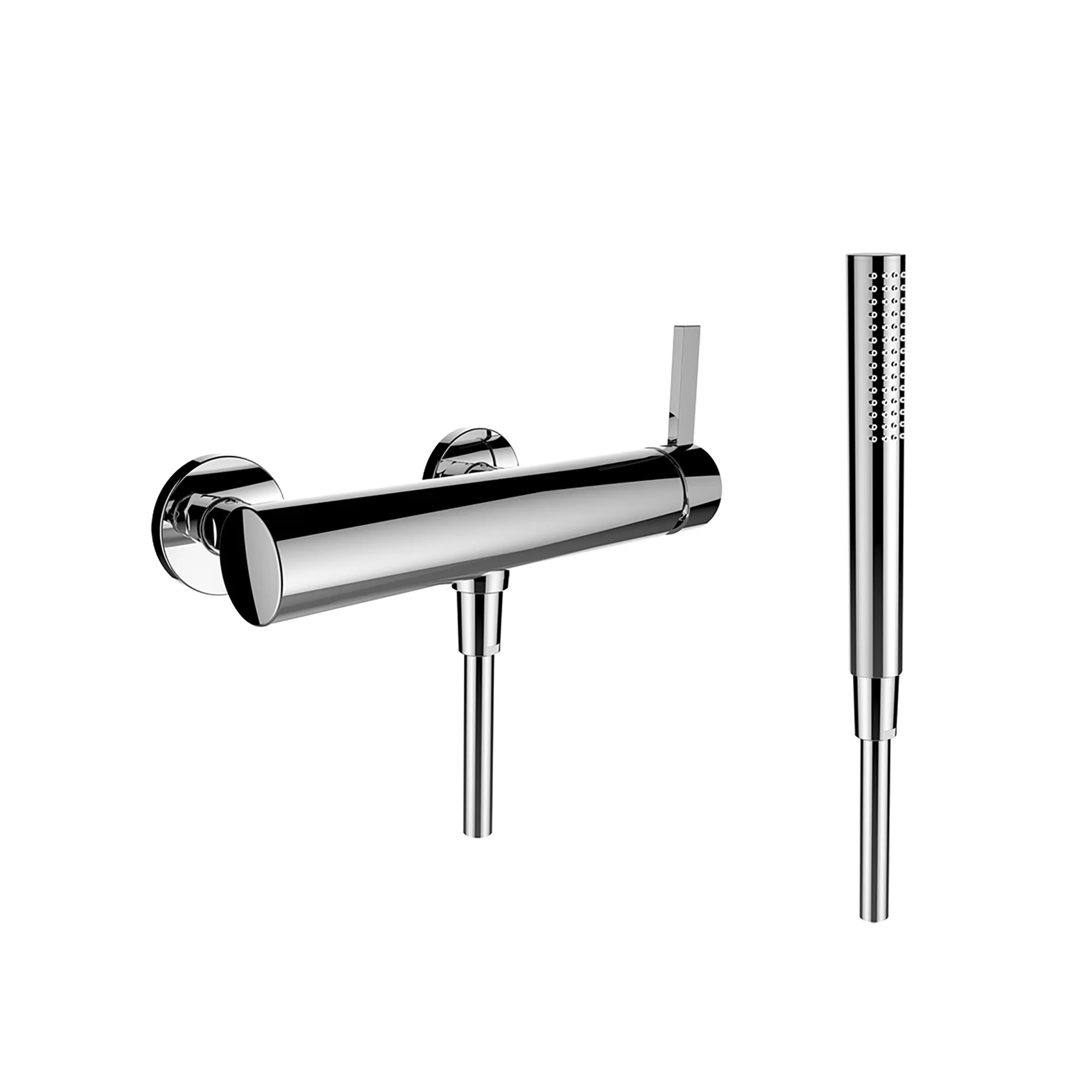 Einhebel-Brausemischer Aufputz Kartell mit Zubehör Kunststoffschlauch 1800 mm und Handbrause TwinStick chrom