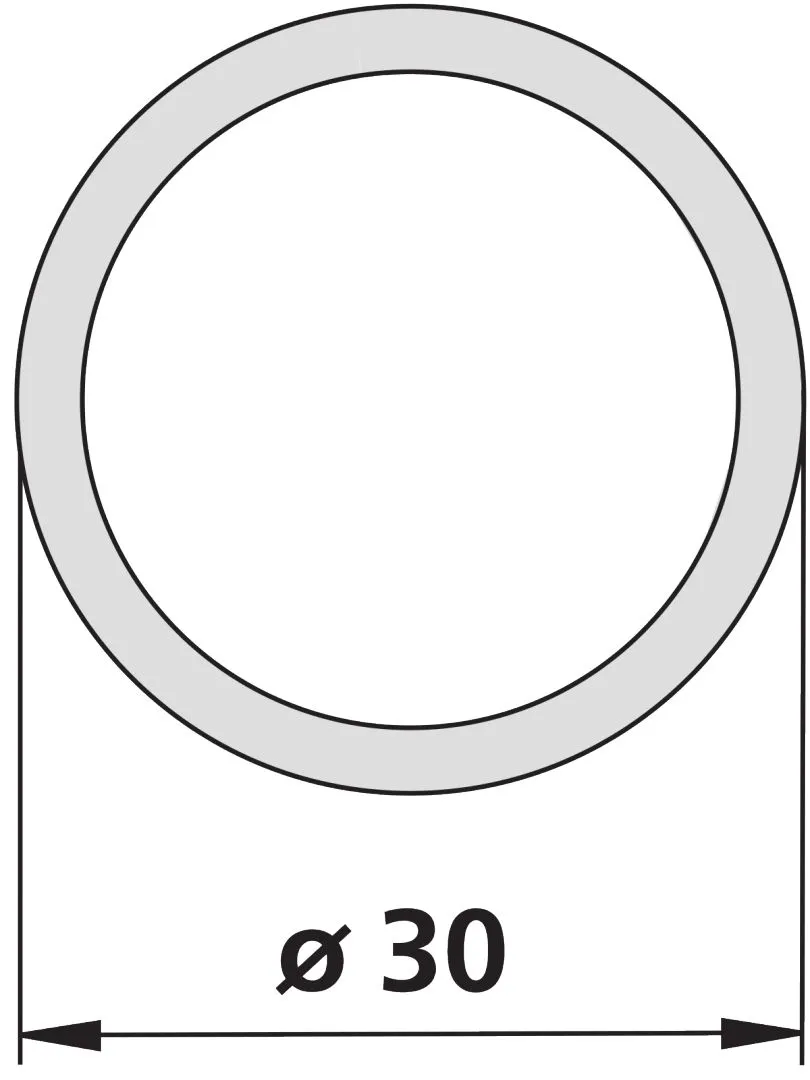 Kermi Duschdesign Deckenstütze „VARIO 2000“ 2500 mm in Silber Mattglanz