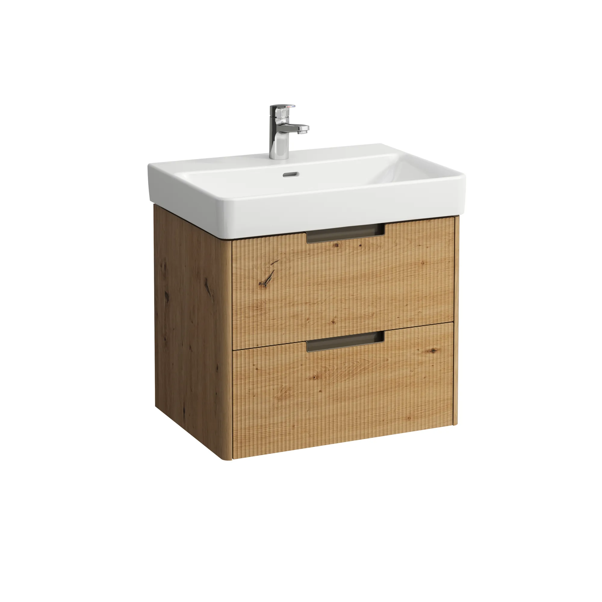 Waschtischunterbau JUNA für PRO S 446x621x515 2 Schubladen mit Griffmulde für Waschtisch H810964 weiß matt