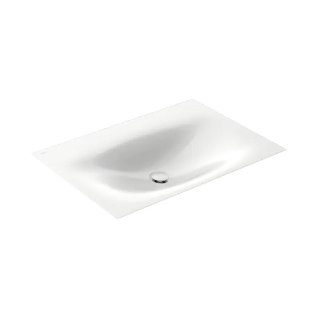 KEUCO Emaille-Einbauwaschtisch „Edition 11 Art“, ohne Hahnlochbohrung in Weiß, 806 × 493 × 4 mm