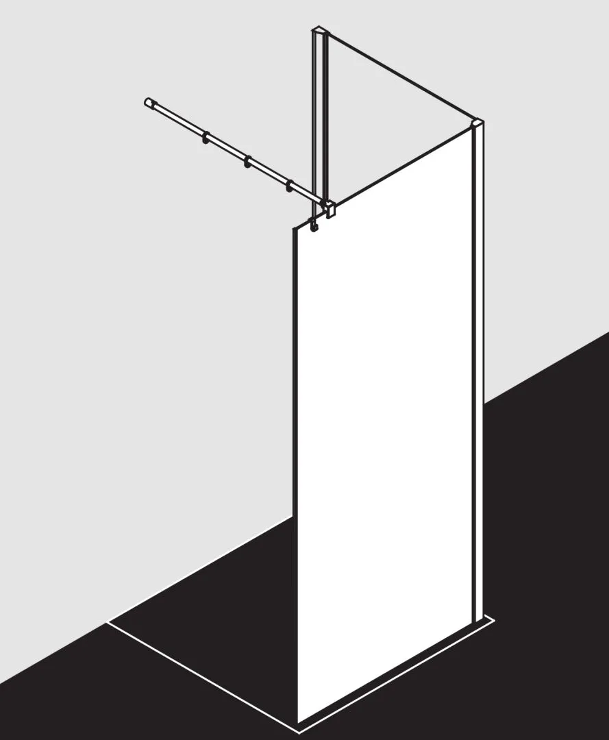 Kermi Duschdesign Walk-In-Duschkabine WALK-IN Wall „FILIA XP“ Glas Klar, Profile Silber Hochglanz, BV: 725 - 750 mm WE: 735 - 760 mm H: 1850 mm