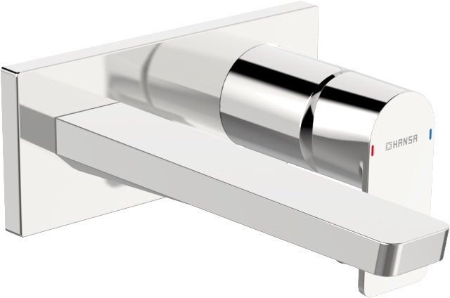 HA Einhebelmischer Fertigset für Waschtisch-Batterie HANSASTELA 4490 Rosette eckig Ausladung 214mm Chrom