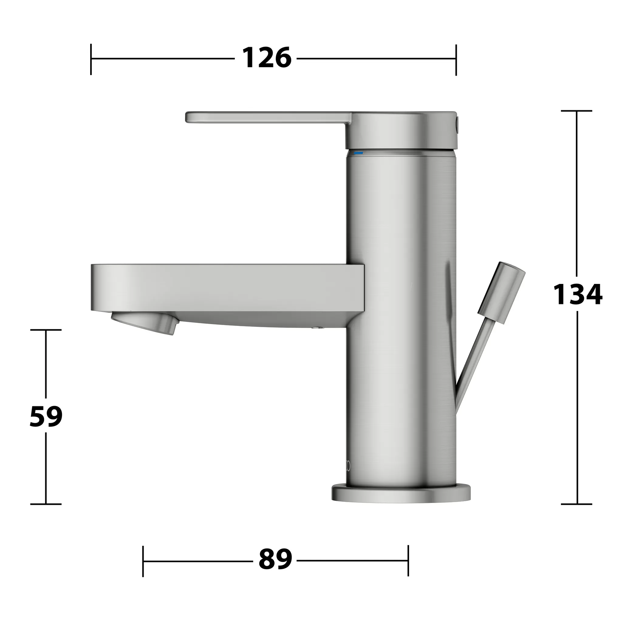 KEUCO IXMO Einhebel-Waschtischmischer 60 IXMO Flat mit Zugstangen-Ablaufgarnitur IXMO Flat, Rosette rund Edelstahl-finish