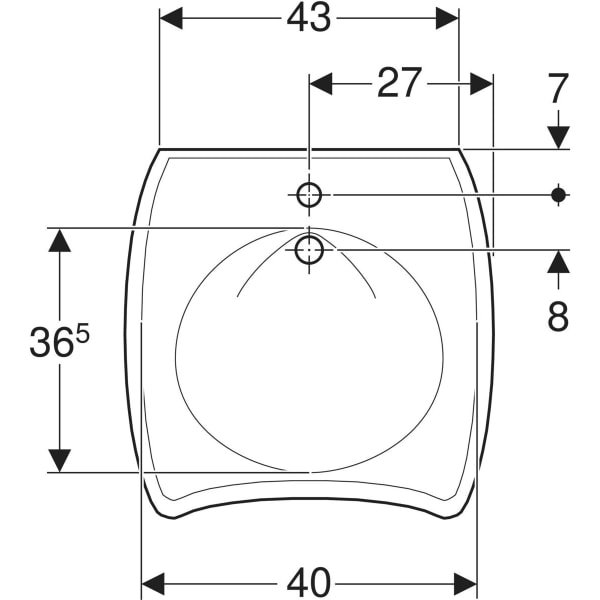Wandwaschtisch „Vitalis“, rechteckig 55 × 55 cm in weiß alpin Wandwaschtisch „Vitalis“, rechteckig 55 × 55 cm in weiß alpin