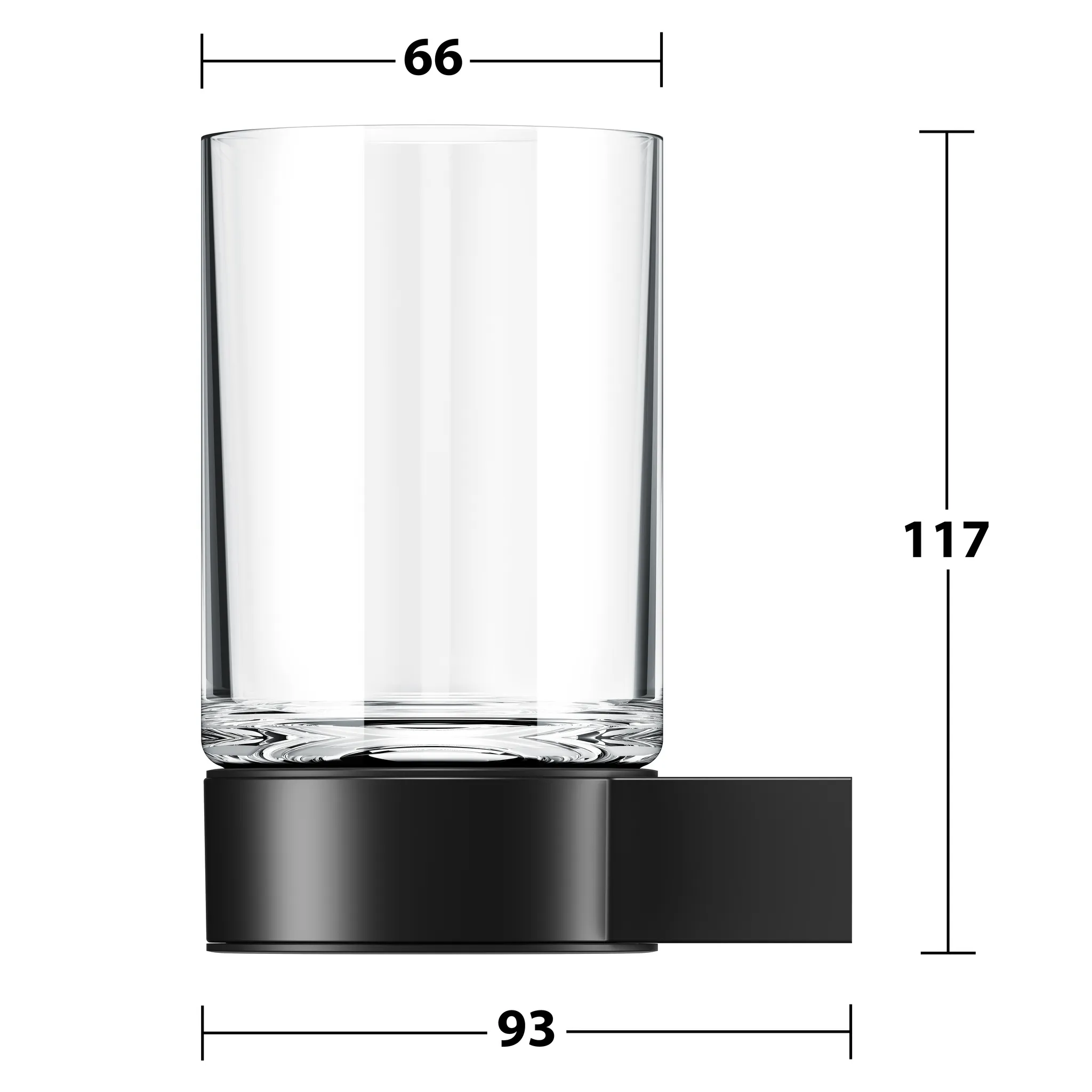 Plan 14950379000 Glashalter mit Echtkristall-Glas schwarz