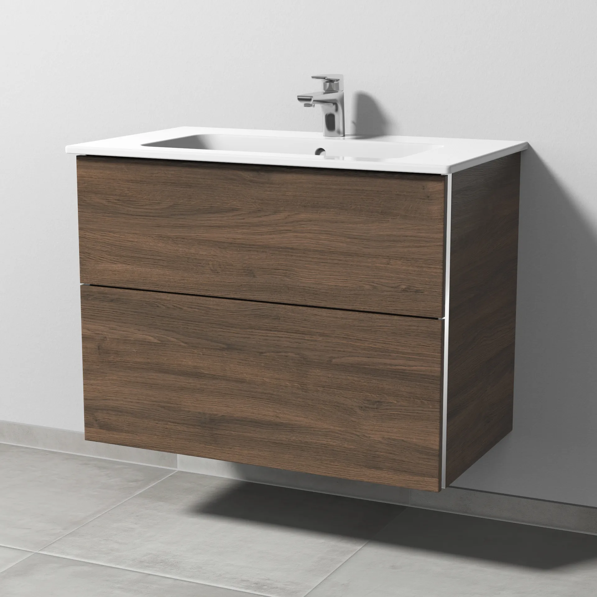 Sanipa Waschtischunterschrank „3way“ passend zu Keramik-Waschtische ME by Starck von Duravit 800 × 613 × 467 mm in Eiche Arizona