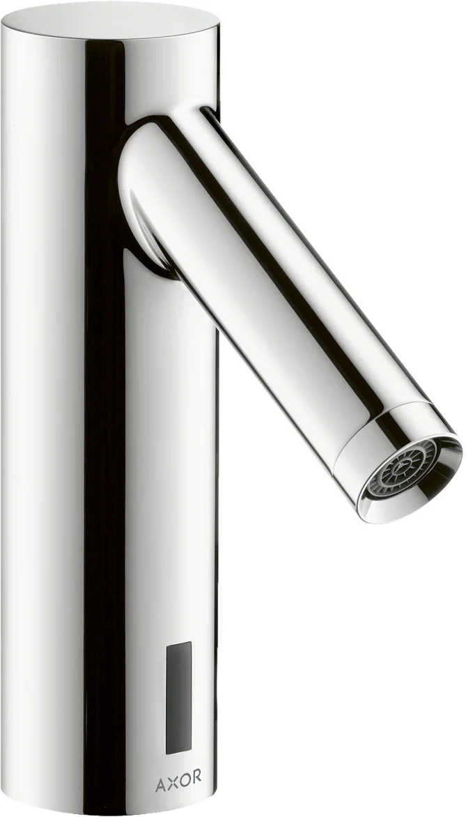 Hansgrohe AXOR Starck Elektronik-Waschtischmischer, Chrom, Ausladung 103 mm, Normalstrahl, Batteriebetrieb, Temperaturvoreinstellung